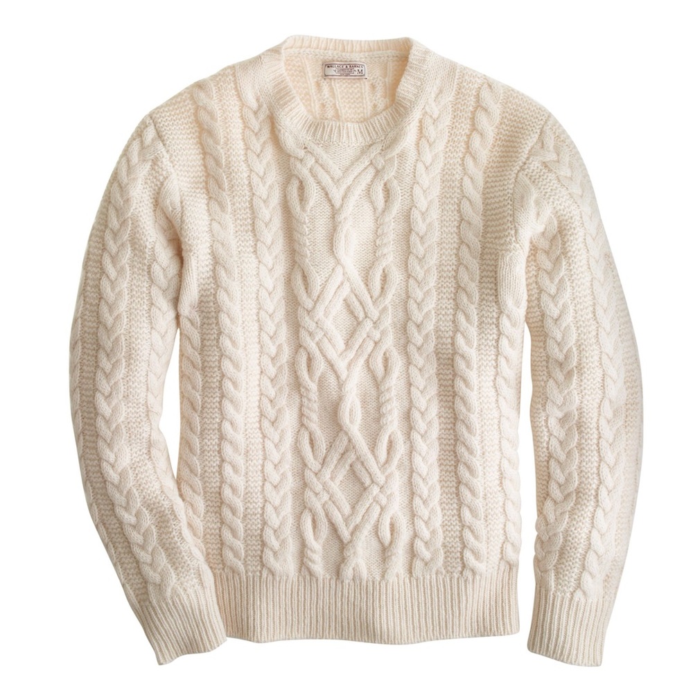 COPY - Wallace & Barnes J.Crew Fisherman Sweater white/cream